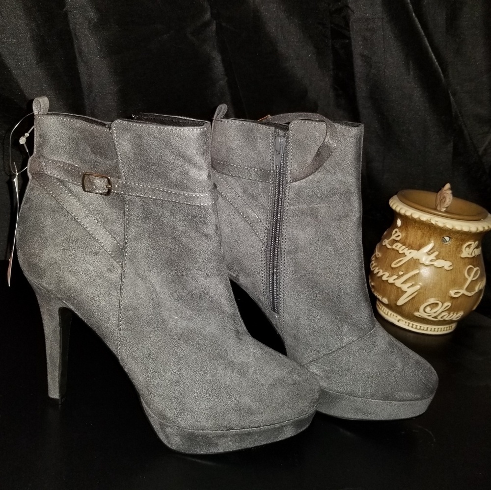 H&M Gray Ankle Booties ( Size 8 )